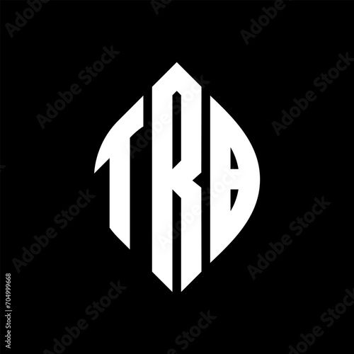 TRB circle letter logo design with circle and ellipse shape. TRB ellipse letters with typographic style. The three initials form a circle logo. TRB circle emblem abstract monogram letter mark vector. photo