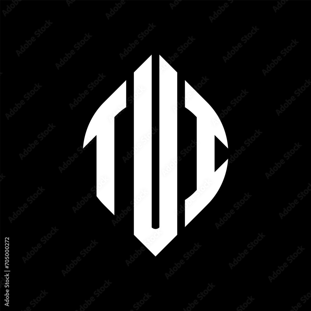 TUI circle letter logo design with circle and ellipse shape. TUI ellipse letters with typographic style. The three initials form a circle logo. TUI circle emblem abstract monogram letter mark vector. TUI circle letter logo design with circle and ellipse shape. TUI ellipse letters with typographic style. The three initials form a circle logo. TUI circle emblem abstract monogram letter mark vector.