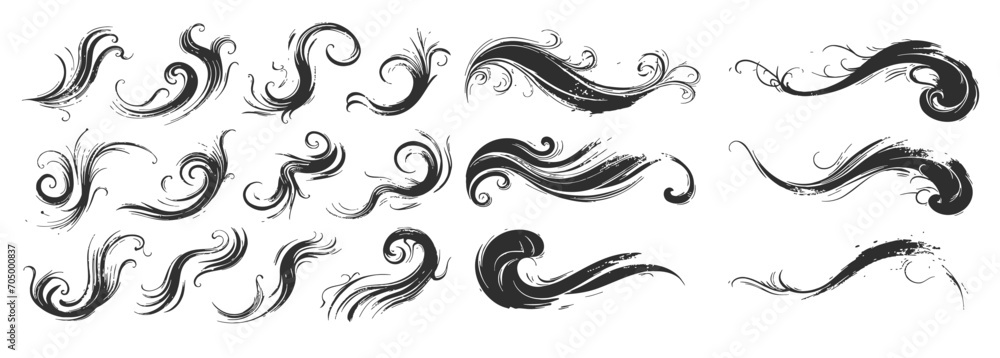 Hand drawn collection of curly swishes, swashes, swoops Hand drawn collection of curly swishes, swashes, swoops