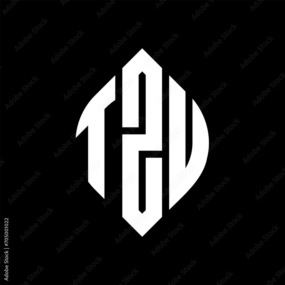 TZU circle letter logo design with circle and ellipse shape. TZU ellipse letters with typographic style. The three initials form a circle logo. TZU circle emblem abstract monogram letter mark vector. TZU circle letter logo design with circle and ellipse shape. TZU ellipse letters with typographic style. The three initials form a circle logo. TZU circle emblem abstract monogram letter mark vector.