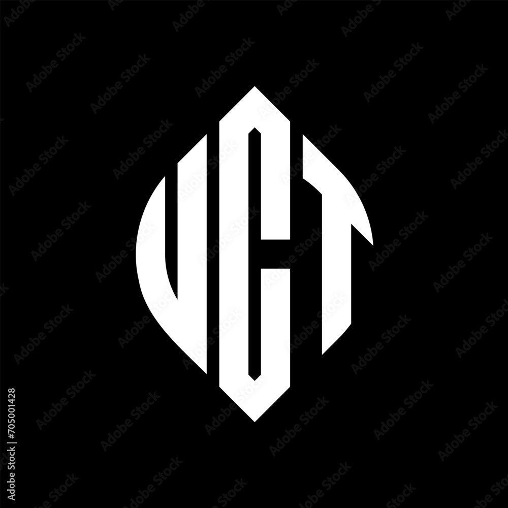 UCT circle letter logo design with circle and ellipse shape. UCT ellipse letters with typographic style. The three initials form a circle logo. UCT circle emblem abstract monogram letter mark vector. UCT circle letter logo design with circle and ellipse shape. UCT ellipse letters with typographic style. The three initials form a circle logo. UCT circle emblem abstract monogram letter mark vector.
