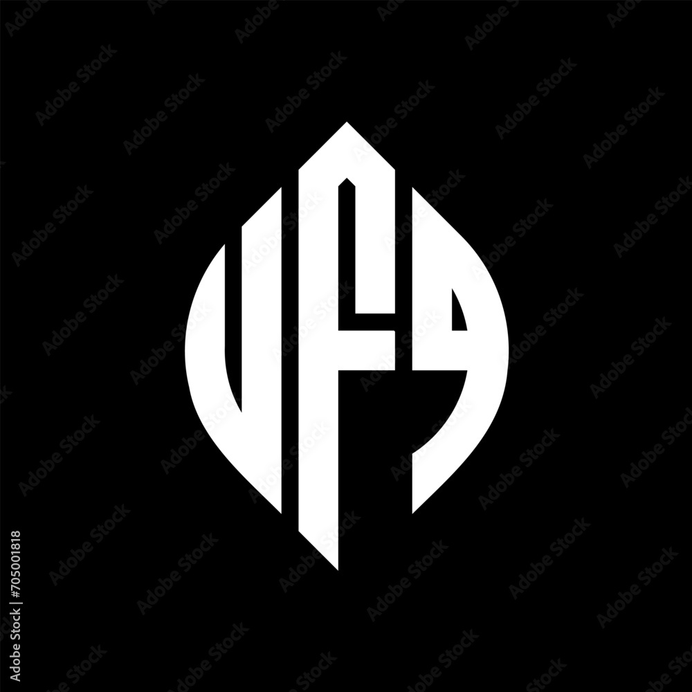 UFQ circle letter logo design with circle and ellipse shape. UFQ ellipse letters with typographic style. The three initials form a circle logo. UFQ circle emblem abstract monogram letter mark vector. UFQ circle letter logo design with circle and ellipse shape. UFQ ellipse letters with typographic style. The three initials form a circle logo. UFQ circle emblem abstract monogram letter mark vector.