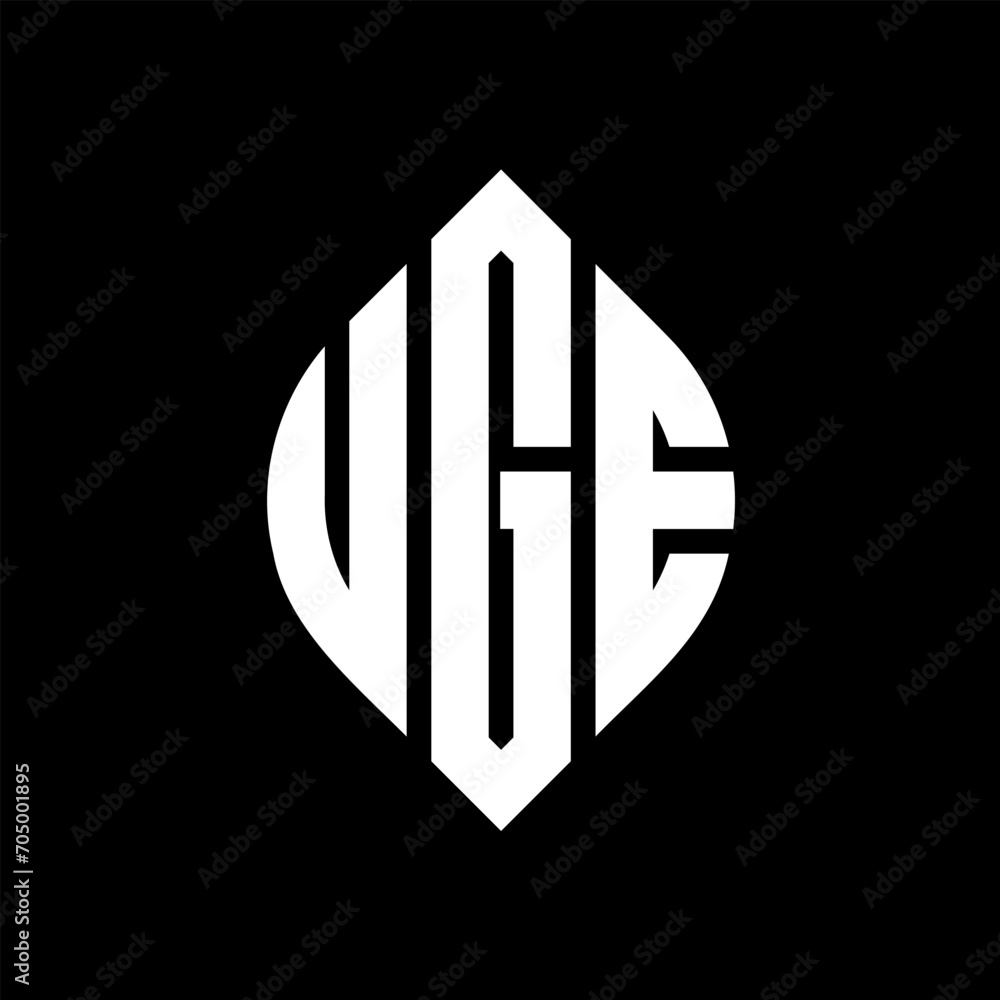 UGE circle letter logo design with circle and ellipse shape. UGE ellipse letters with typographic style. The three initials form a circle logo. UGE circle emblem abstract monogram letter mark vector. UGE circle letter logo design with circle and ellipse shape. UGE ellipse letters with typographic style. The three initials form a circle logo. UGE circle emblem abstract monogram letter mark vector.