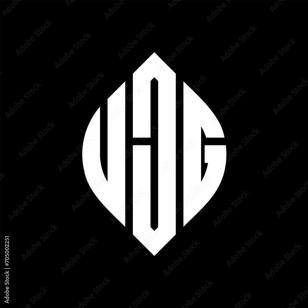 UJG circle letter logo design with circle and ellipse shape. UJG ellipse letters with typographic style. The three initials form a circle logo. UJG circle emblem abstract monogram letter mark vector. UJG circle letter logo design with circle and ellipse shape. UJG ellipse letters with typographic style. The three initials form a circle logo. UJG circle emblem abstract monogram letter mark vector.