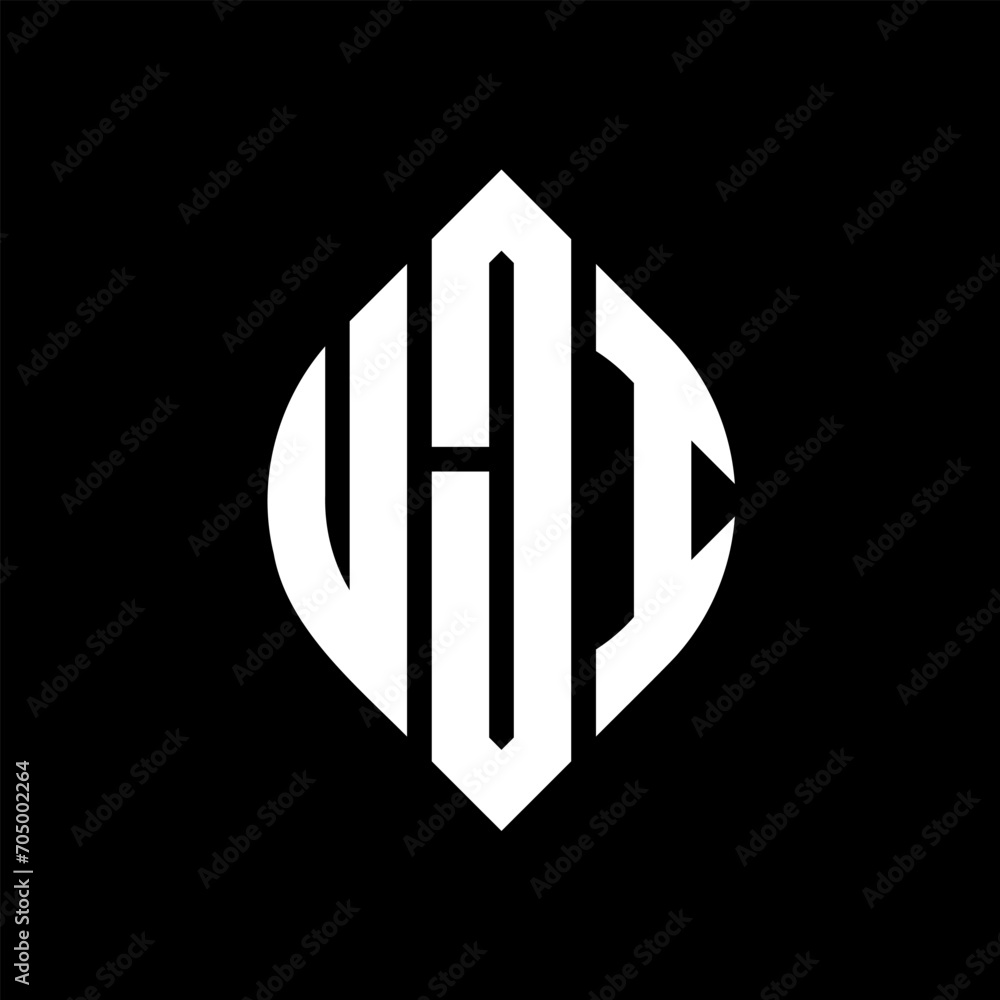 UJI circle letter logo design with circle and ellipse shape. UJI ellipse letters with typographic style. The three initials form a circle logo. UJI circle emblem abstract monogram letter mark vector. UJI circle letter logo design with circle and ellipse shape. UJI ellipse letters with typographic style. The three initials form a circle logo. UJI circle emblem abstract monogram letter mark vector.