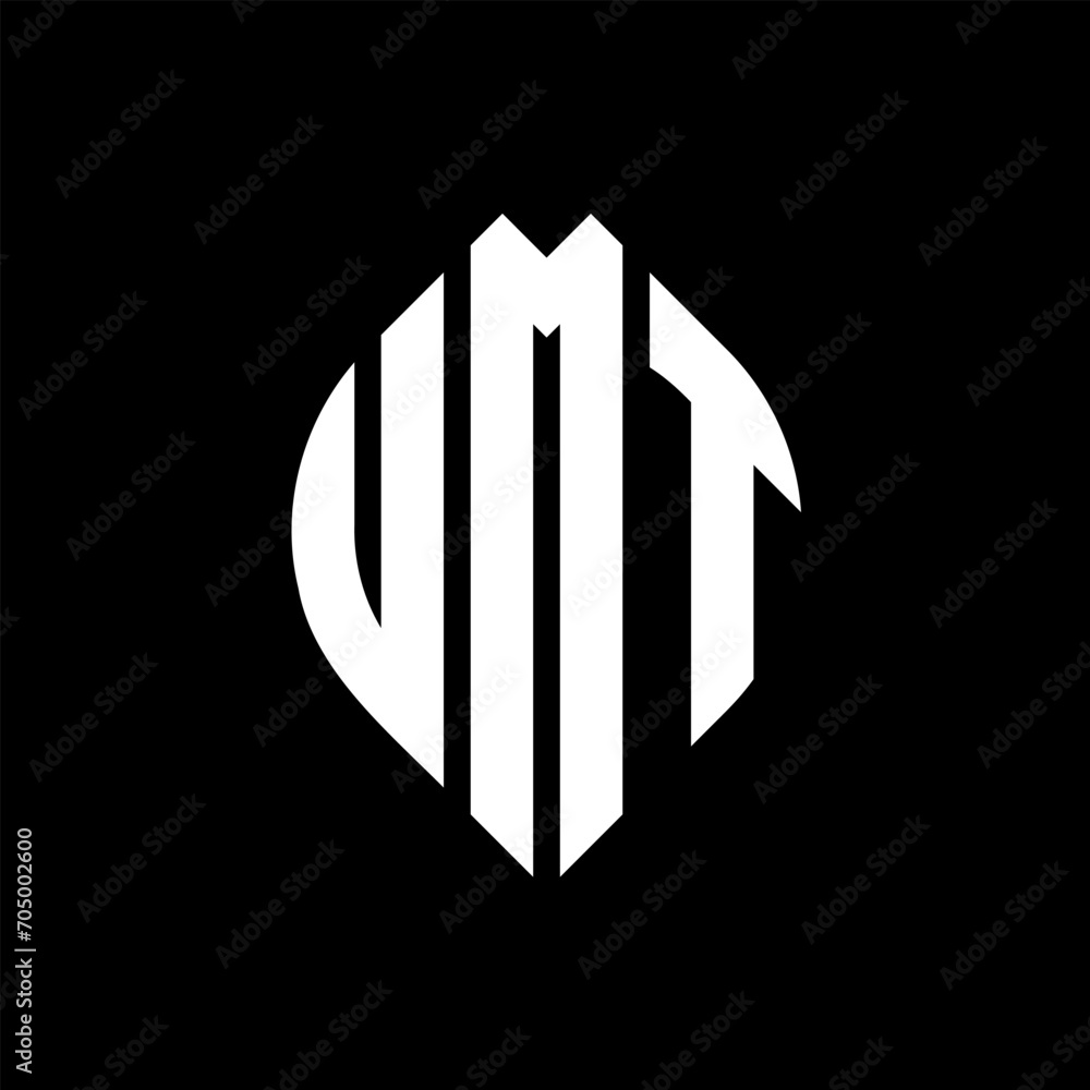UMT circle letter logo design with circle and ellipse shape. UMT ellipse letters with typographic style. The three initials form a circle logo. UMT circle emblem abstract monogram letter mark vector. UMT circle letter logo design with circle and ellipse shape. UMT ellipse letters with typographic style. The three initials form a circle logo. UMT circle emblem abstract monogram letter mark vector.
