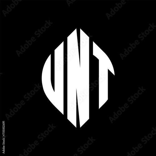 Free Download UNT circle letter logo design with circle and ellipse shape. UNT ellipse letters with typographic style. The three initials form a circle logo. UNT circle emblem abstract monogram letter mark vector. - GFXLoad