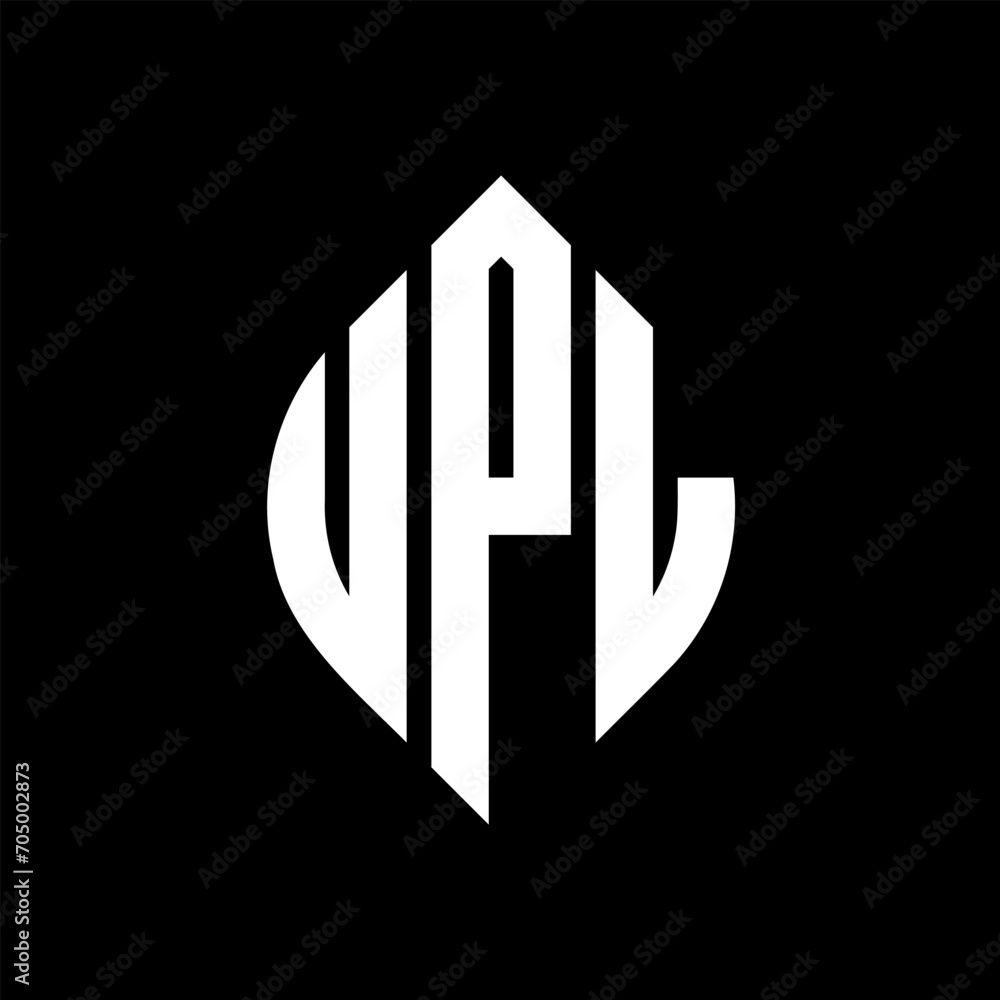 Vecteur Stock UPL circle letter logo design with circle and ellipse