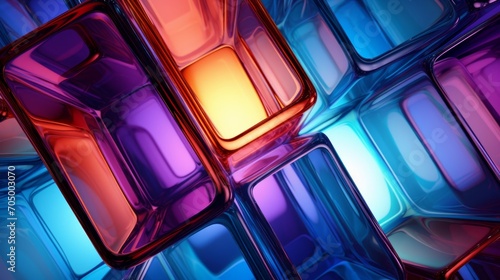 Colorful Glass 3D Object Abstract Wallpaper Background AI Generated