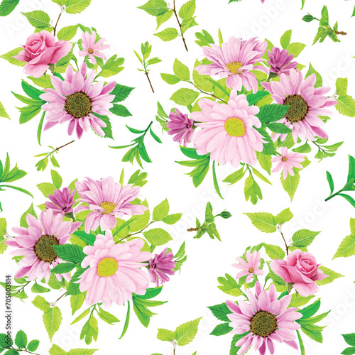 floral seamless pattern hand drawn style design