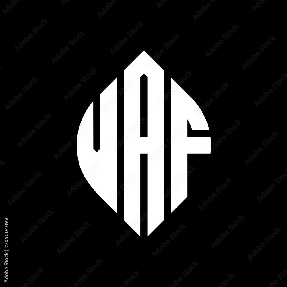 VAF circle letter logo design with circle and ellipse shape. VAF ellipse letters with typographic style. The three initials form a circle logo. VAF circle emblem abstract monogram letter mark vector. VAF circle letter logo design with circle and ellipse shape. VAF ellipse letters with typographic style. The three initials form a circle logo. VAF circle emblem abstract monogram letter mark vector.