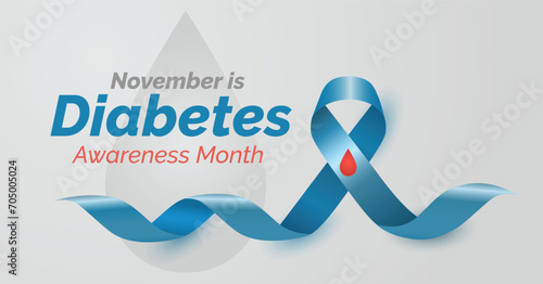 National Diabetes Awareness Month. Observed in November. Vector banner.
