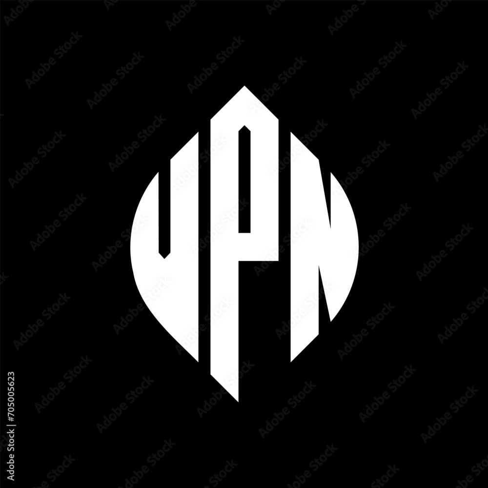 VPN circle letter logo design with circle and ellipse shape. VPN ellipse letters with typographic style. The three initials form a circle logo. VPN circle emblem abstract monogram letter mark vector. VPN circle letter logo design with circle and ellipse shape. VPN ellipse letters with typographic style. The three initials form a circle logo. VPN circle emblem abstract monogram letter mark vector.