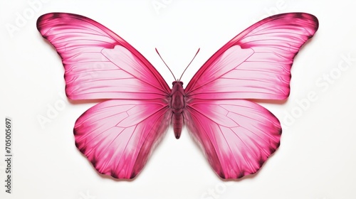 Pink Butterfly on White Background AI Generated © Alex