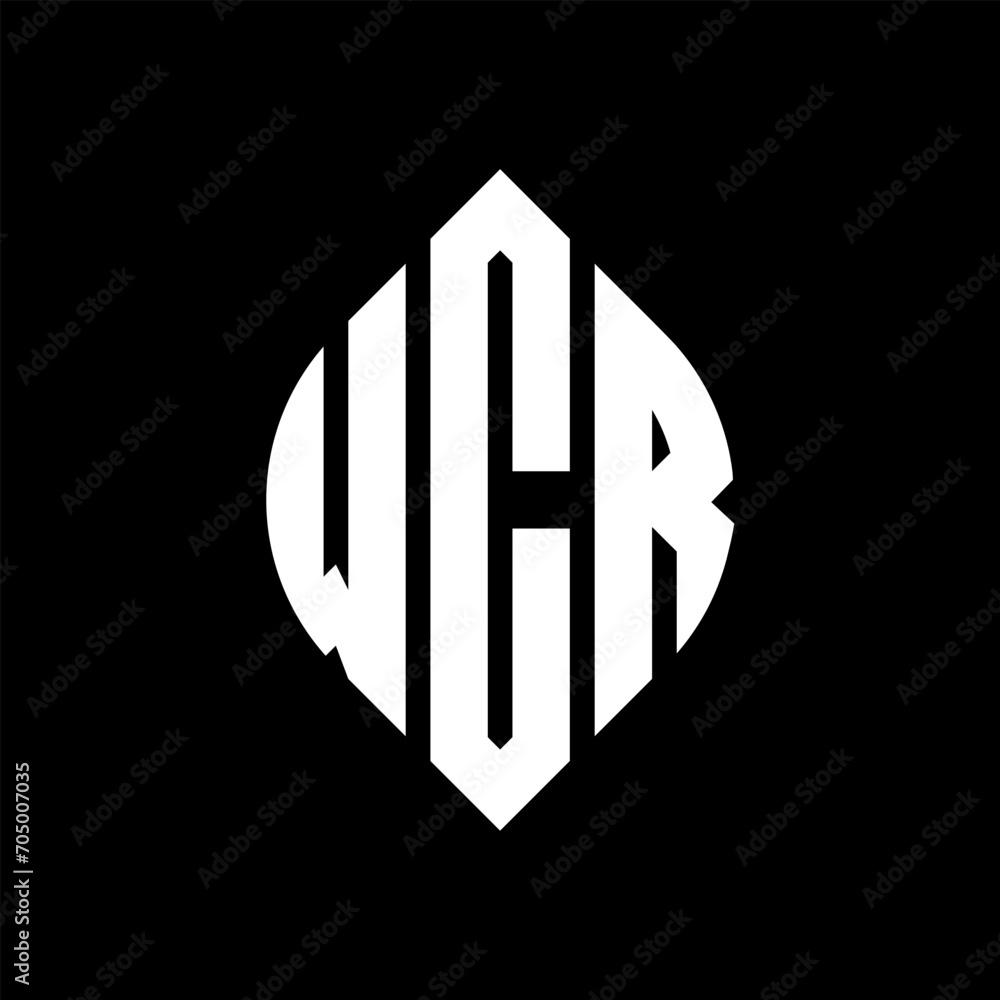 WCR circle letter logo design with circle and ellipse shape. WCR ellipse letters with typographic style. The three initials form a circle logo. WCR circle emblem abstract monogram letter mark vector. WCR circle letter logo design with circle and ellipse shape. WCR ellipse letters with typographic style. The three initials form a circle logo. WCR circle emblem abstract monogram letter mark vector.