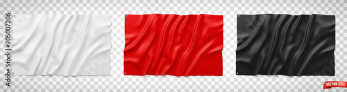 Vector realistic illustration of flags on a transparent background.