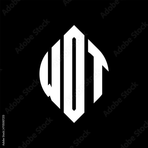 WDT circle letter logo design with circle and ellipse shape. WDT ellipse letters with typographic style. The three initials form a circle logo. WDT circle emblem abstract monogram letter mark vector.