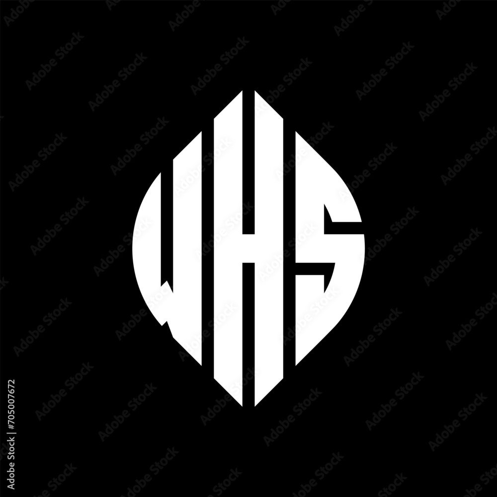 WHS circle letter logo design with circle and ellipse shape. WHS ellipse letters with typographic style. The three initials form a circle logo. WHS circle emblem abstract monogram letter mark vector. WHS circle letter logo design with circle and ellipse shape. WHS ellipse letters with typographic style. The three initials form a circle logo. WHS circle emblem abstract monogram letter mark vector.