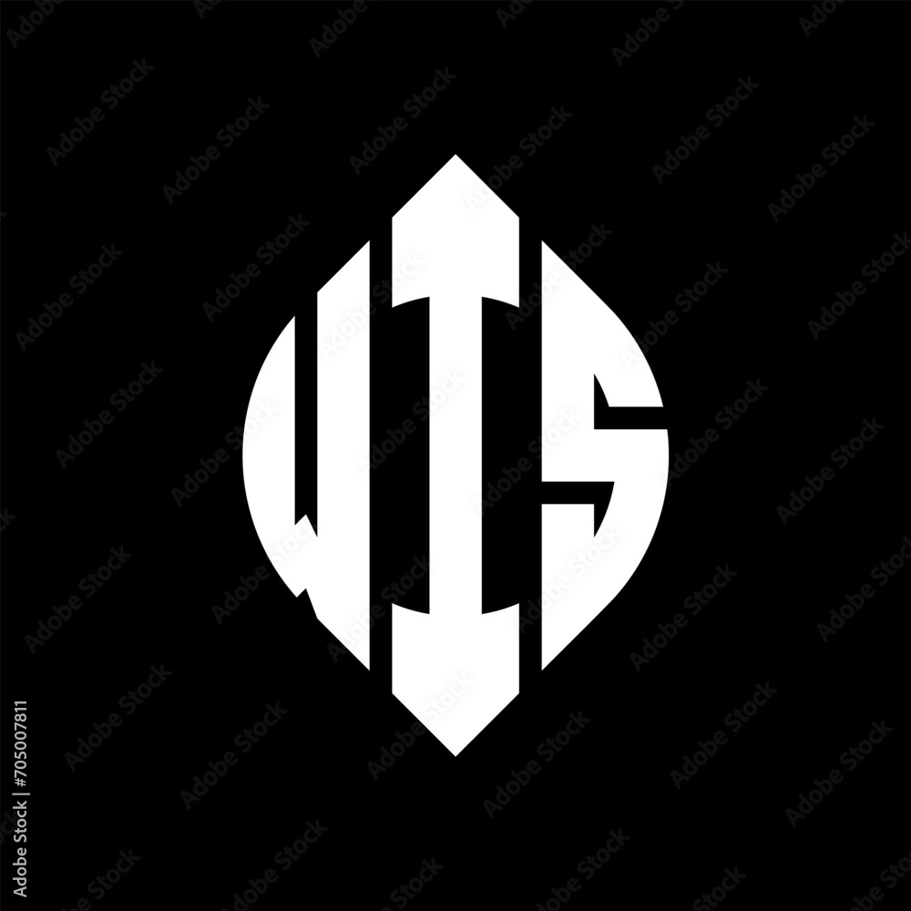 WIS circle letter logo design with circle and ellipse shape. WIS ellipse letters with typographic style. The three initials form a circle logo. WIS circle emblem abstract monogram letter mark vector. WIS circle letter logo design with circle and ellipse shape. WIS ellipse letters with typographic style. The three initials form a circle logo. WIS circle emblem abstract monogram letter mark vector.