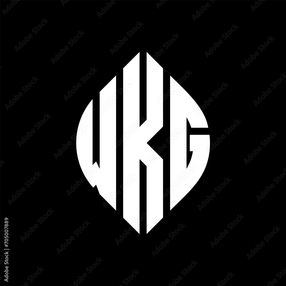 WKG circle letter logo design with circle and ellipse shape. WKG ellipse letters with typographic style. The three initials form a circle logo. WKG circle emblem abstract monogram letter mark vector. WKG circle letter logo design with circle and ellipse shape. WKG ellipse letters with typographic style. The three initials form a circle logo. WKG circle emblem abstract monogram letter mark vector.