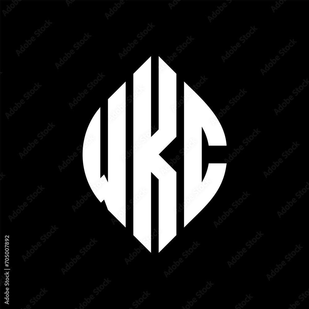 WKC circle letter logo design with circle and ellipse shape. WKC ellipse letters with typographic style. The three initials form a circle logo. WKC circle emblem abstract monogram letter mark vector. WKC circle letter logo design with circle and ellipse shape. WKC ellipse letters with typographic style. The three initials form a circle logo. WKC circle emblem abstract monogram letter mark vector.