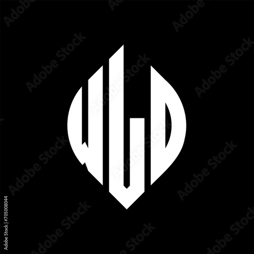 WLO circle letter logo design with circle and ellipse shape. WLO ellipse letters with typographic style. The three initials form a circle logo. WLO circle emblem abstract monogram letter mark vector.