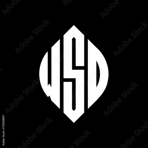 WSO circle letter logo design with circle and ellipse shape. WSO ellipse letters with typographic style. The three initials form a circle logo. WSO circle emblem abstract monogram letter mark vector. photo