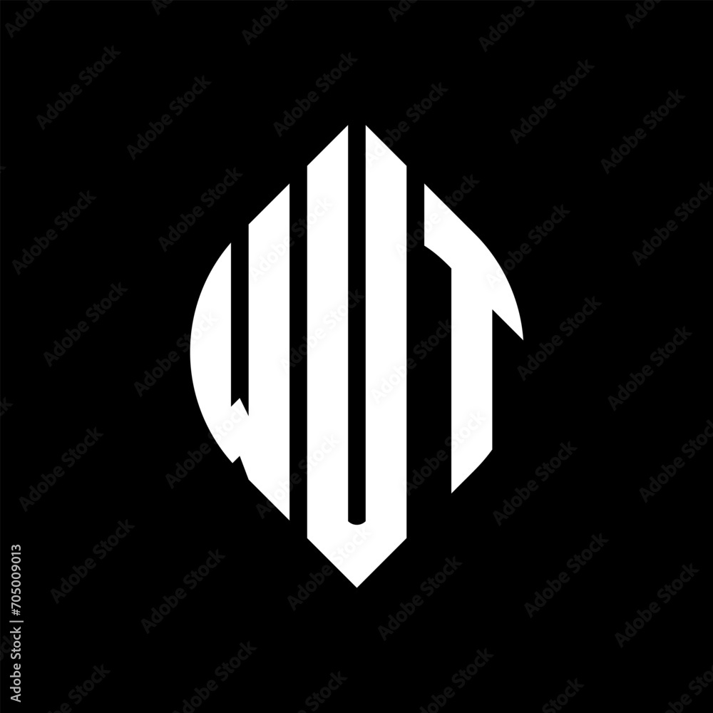 WUT circle letter logo design with circle and ellipse shape. WUT ellipse letters with typographic style. The three initials form a circle logo. WUT circle emblem abstract monogram letter mark vector. WUT circle letter logo design with circle and ellipse shape. WUT ellipse letters with typographic style. The three initials form a circle logo. WUT circle emblem abstract monogram letter mark vector.
