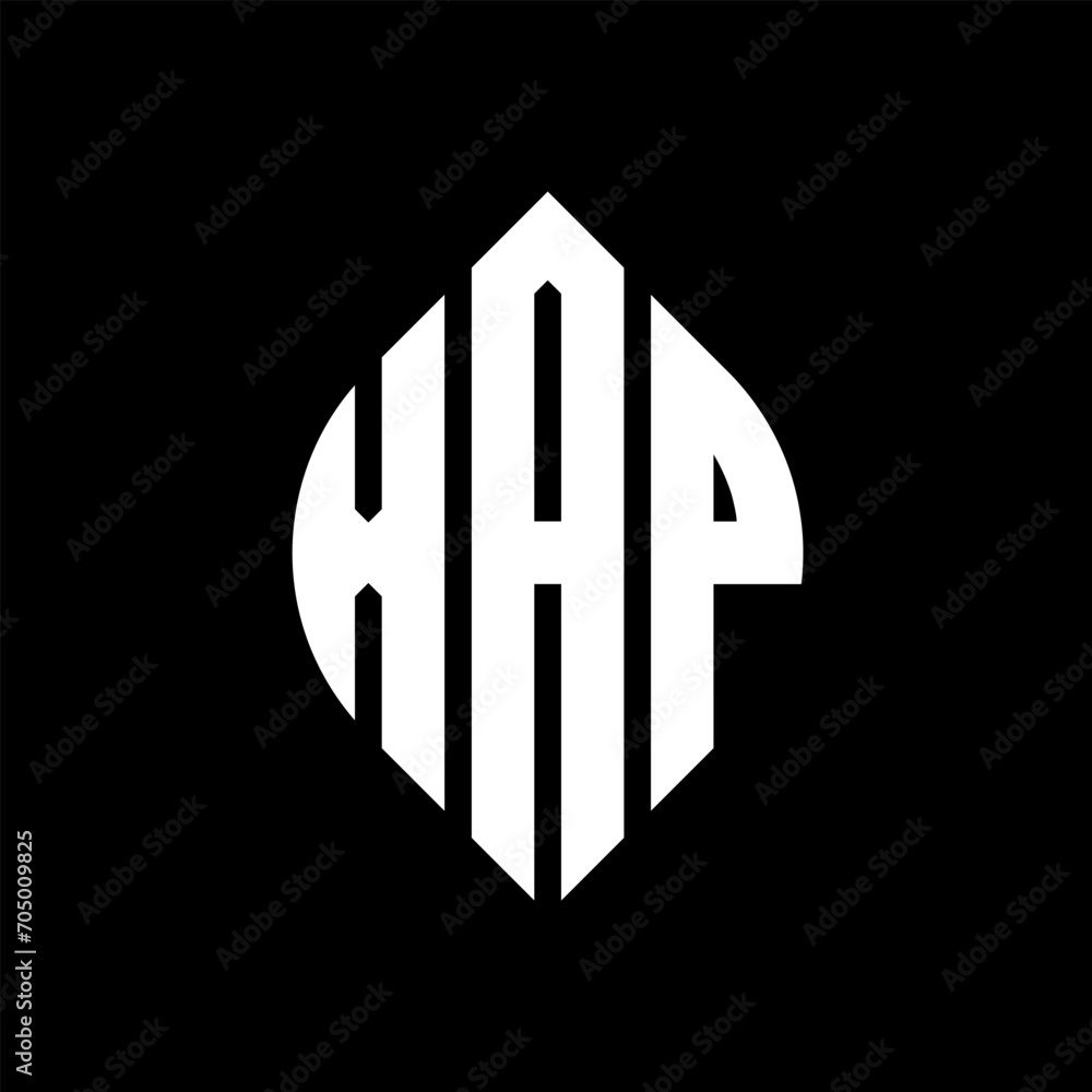 XAP circle letter logo design with circle and ellipse shape. XAP ellipse letters with typographic style. The three initials form a circle logo. XAP circle emblem abstract monogram letter mark vector. XAP circle letter logo design with circle and ellipse shape. XAP ellipse letters with typographic style. The three initials form a circle logo. XAP circle emblem abstract monogram letter mark vector.