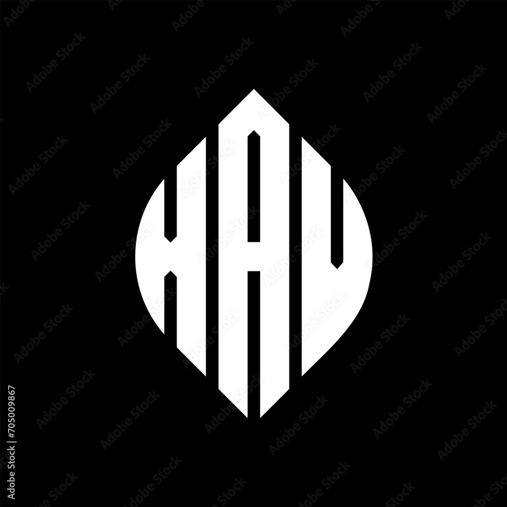 XAV circle letter logo design with circle and ellipse shape. XAV ellipse letters with typographic style. The three initials form a circle logo. XAV circle emblem abstract monogram letter mark vector. XAV circle letter logo design with circle and ellipse shape. XAV ellipse letters with typographic style. The three initials form a circle logo. XAV circle emblem abstract monogram letter mark vector.