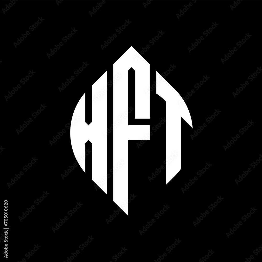 XFT circle letter logo design with circle and ellipse shape. XFT ellipse letters with typographic style. The three initials form a circle logo. XFT circle emblem abstract monogram letter mark vector. XFT circle letter logo design with circle and ellipse shape. XFT ellipse letters with typographic style. The three initials form a circle logo. XFT circle emblem abstract monogram letter mark vector.