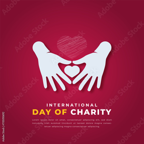International Day of Charity Paper cut style Vector Design Illustration for Background, Poster, Banner, Advertising, Greeting Card