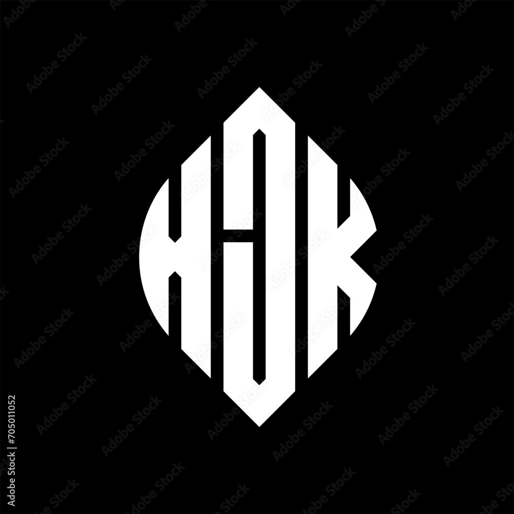 XJK circle letter logo design with circle and ellipse shape. XJK ellipse letters with typographic style. The three initials form a circle logo. XJK circle emblem abstract monogram letter mark vector. XJK circle letter logo design with circle and ellipse shape. XJK ellipse letters with typographic style. The three initials form a circle logo. XJK circle emblem abstract monogram letter mark vector.