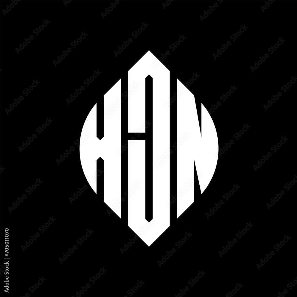 XJN circle letter logo design with circle and ellipse shape. XJN ellipse letters with typographic style. The three initials form a circle logo. XJN circle emblem abstract monogram letter mark vector. XJN circle letter logo design with circle and ellipse shape. XJN ellipse letters with typographic style. The three initials form a circle logo. XJN circle emblem abstract monogram letter mark vector.