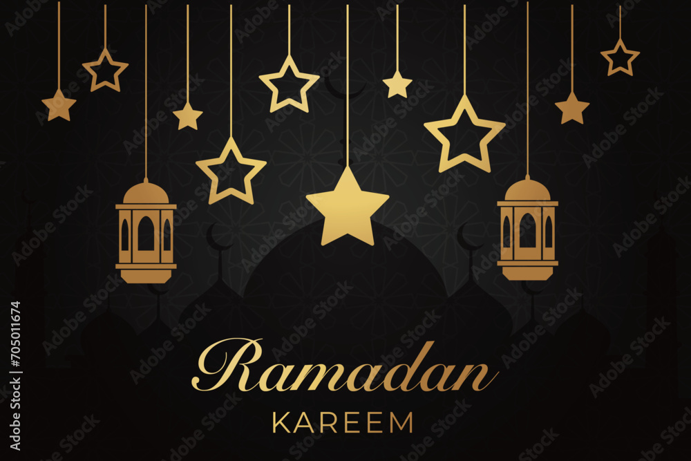 Fototapeta premium Ramadhan background, Eid al-Fitr background, Islamic new year background greeting card