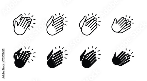 Applause audience icon. Clapping hands thin line icon. Clap, plaudits, bravo, congrats, and standing ovation icons symbol. Vector illustration