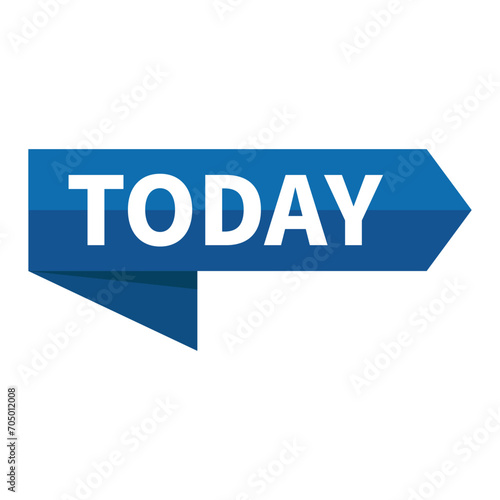 Today Blue Ribbon Rectangle Shape For Announcement Information Promotion Business Marketing Schedule Social Media
