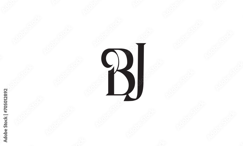 BJ, JB, J, B Abstract Letters Logo Monogram BJ, JB, J, B Abstract Letters Logo Monogram