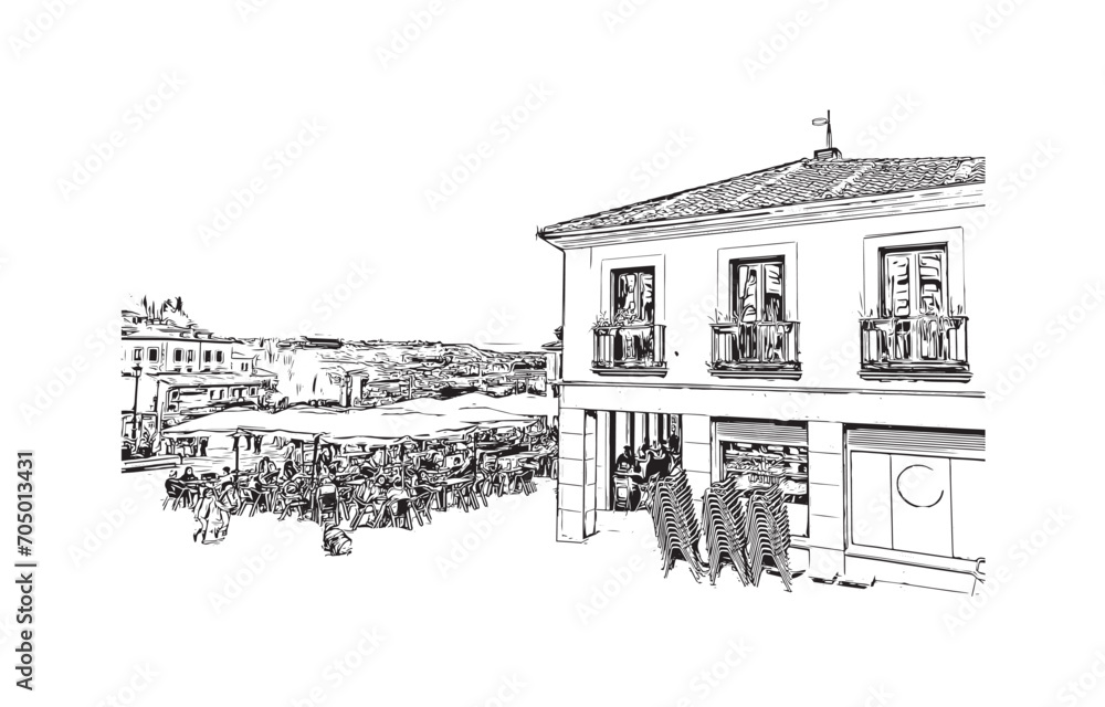 segovia city in spain. Hand drawn sketch illustration in vector. segovia city in spain. Hand drawn sketch illustration in vector.