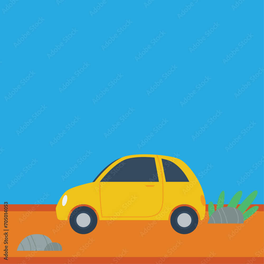 Car illustration for social media template.