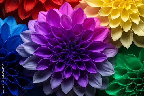 Vibrant Geometric Fantasy Flowers - Abstract 3D Render with Bright Colors and Intricate Patterns