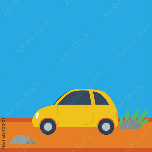Car illustration for social media template.