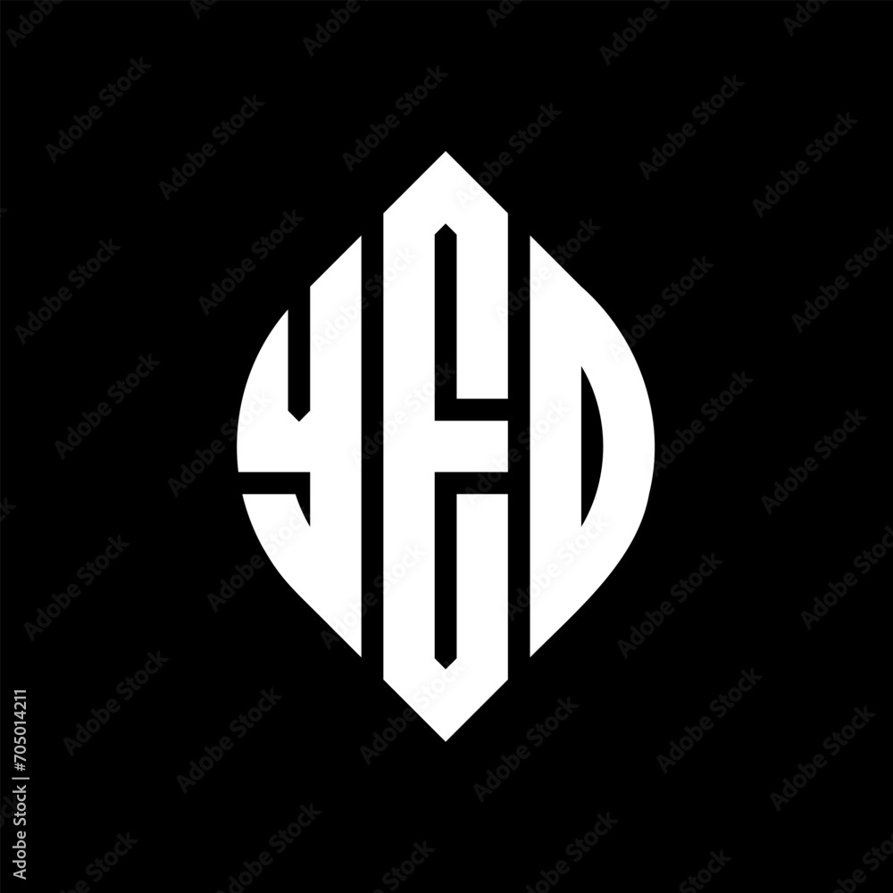 YED circle letter logo design with circle and ellipse shape. YED ellipse letters with typographic style. The three initials form a circle logo. YED circle emblem abstract monogram letter mark vector. YED circle letter logo design with circle and ellipse shape. YED ellipse letters with typographic style. The three initials form a circle logo. YED circle emblem abstract monogram letter mark vector.