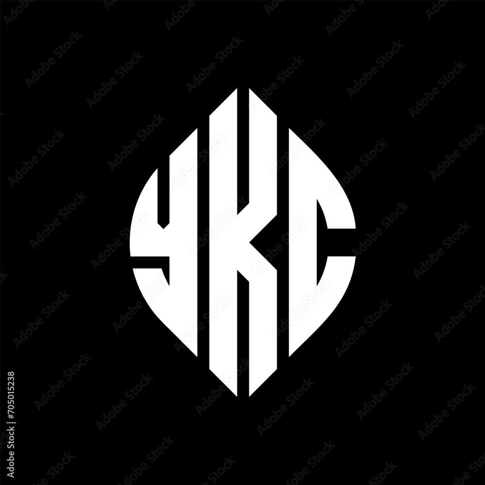 YKC circle letter logo design with circle and ellipse shape. YKC ellipse letters with typographic style. The three initials form a circle logo. YKC circle emblem abstract monogram letter mark vector. YKC circle letter logo design with circle and ellipse shape. YKC ellipse letters with typographic style. The three initials form a circle logo. YKC circle emblem abstract monogram letter mark vector.