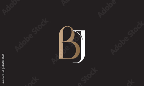 BJ, JB, J, B Abstract Letters Logo Monogram	