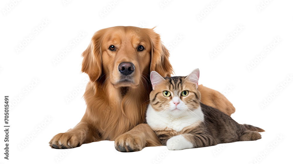 Fototapeta premium Cat and dog isolated on a transparent background
