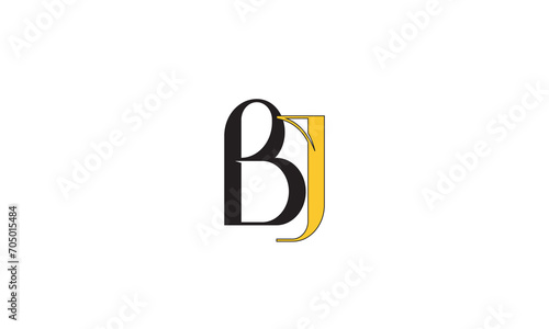 BJ, JB, J, B Abstract Letters Logo Monogram 