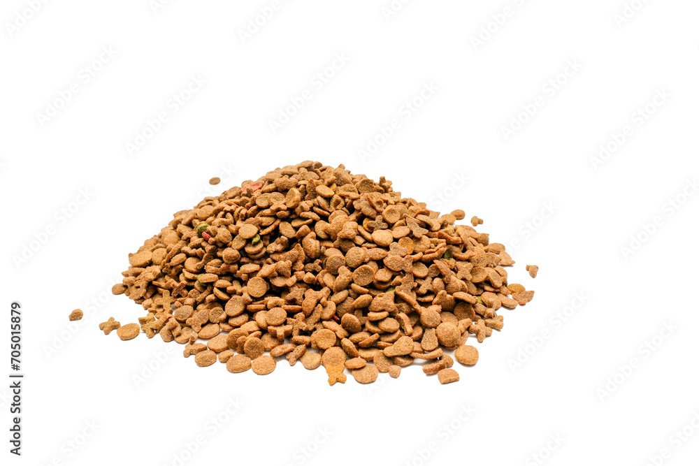 Dry cat food isolated on a white background. Dry cat food isolated on a white background.