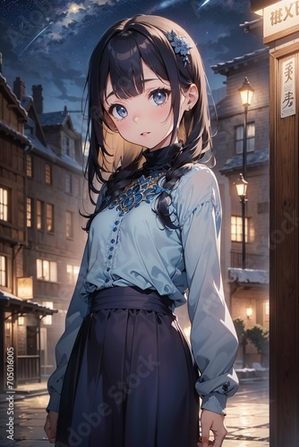 Beautiful anime girl illustration