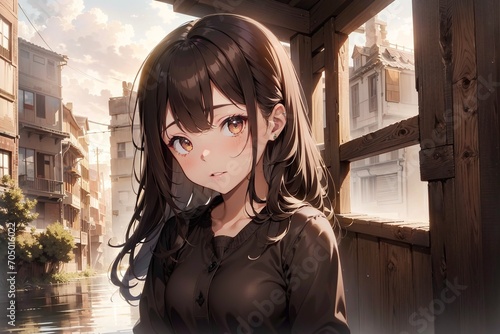 Beautiful anime girl illustration